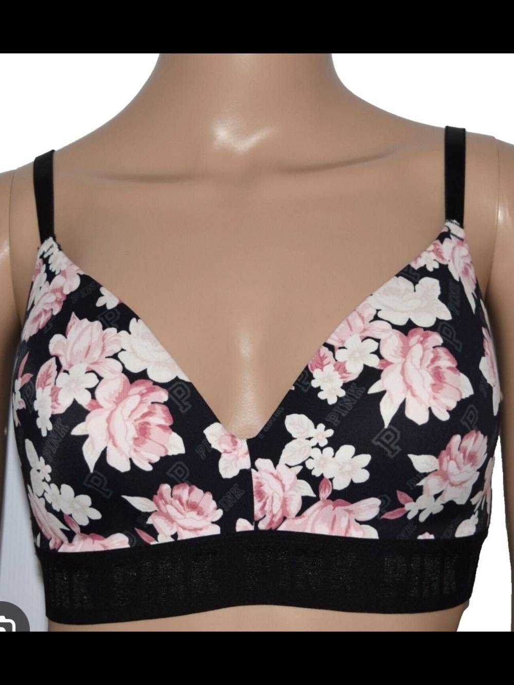 PINK Victoria's Secret Wear Everywhere Wireless Lightly Lined Floral Bra 34DD